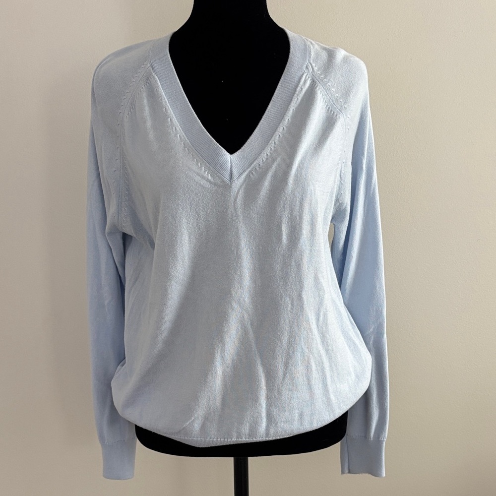 Banana Republic Light Blue V-Neck Women's Sweater